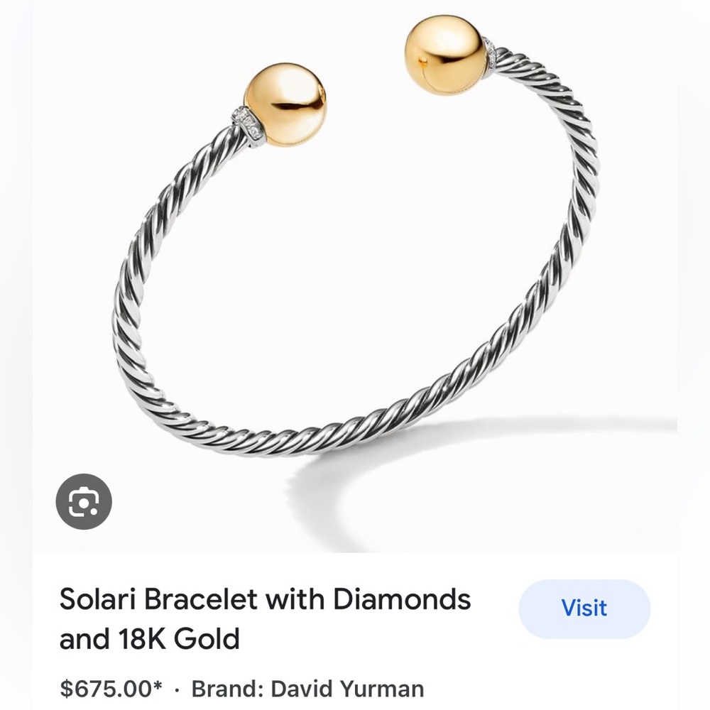 David Yurman Solari Silver, Gold and Diamond Bracelet